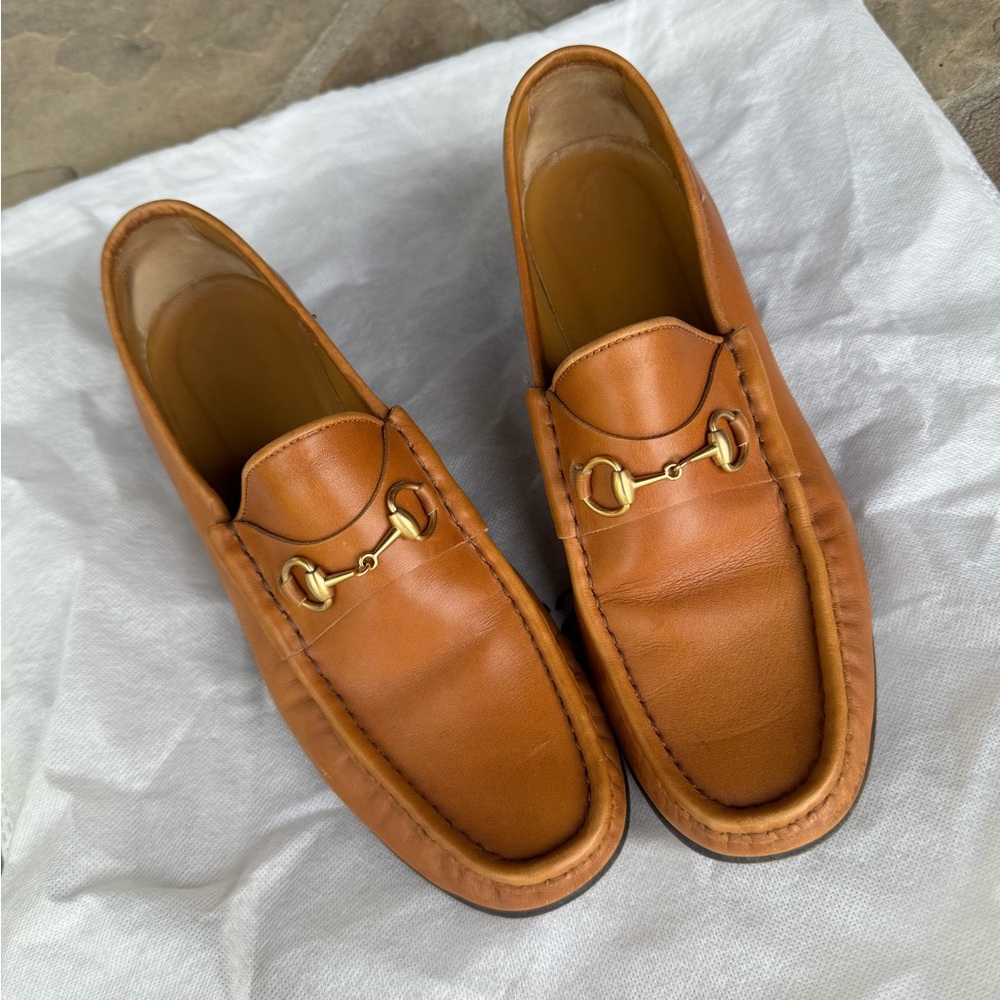 Gucci Tan Leather Loafers